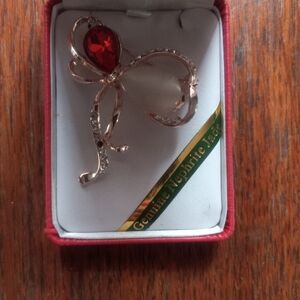 Nephrite white and red Jade Broche